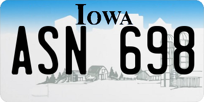 IA license plate ASN698