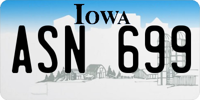 IA license plate ASN699