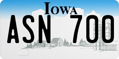 IA license plate ASN700