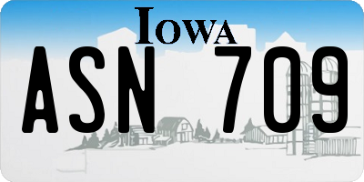 IA license plate ASN709