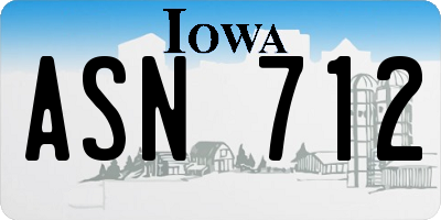 IA license plate ASN712