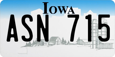 IA license plate ASN715