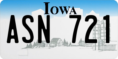 IA license plate ASN721