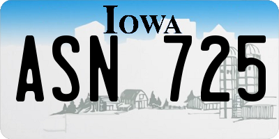 IA license plate ASN725