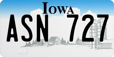 IA license plate ASN727