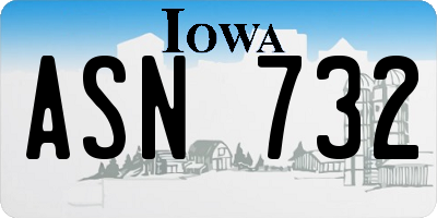 IA license plate ASN732