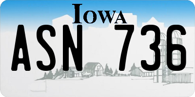 IA license plate ASN736