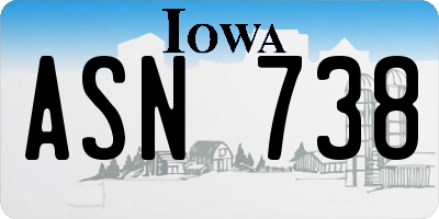 IA license plate ASN738