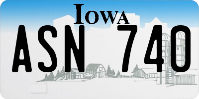 IA license plate ASN740