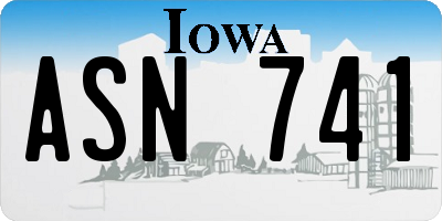 IA license plate ASN741