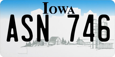 IA license plate ASN746
