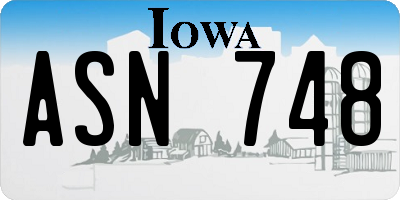 IA license plate ASN748