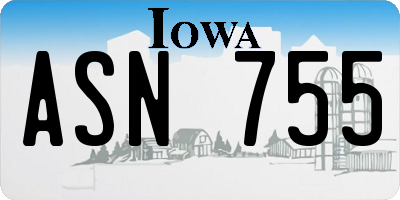 IA license plate ASN755