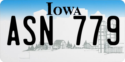 IA license plate ASN779