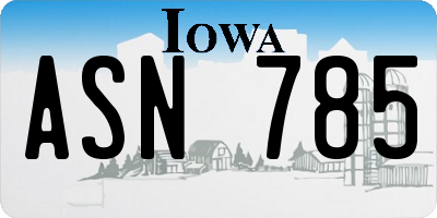 IA license plate ASN785