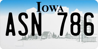 IA license plate ASN786