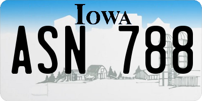 IA license plate ASN788