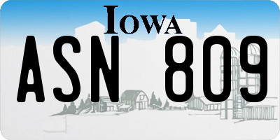 IA license plate ASN809