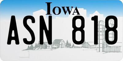 IA license plate ASN818