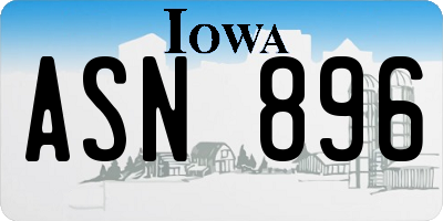IA license plate ASN896