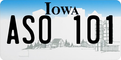 IA license plate ASO101