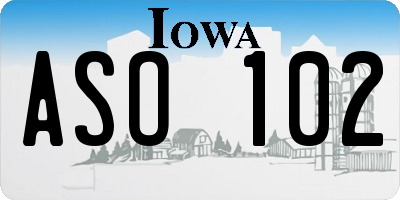 IA license plate ASO102