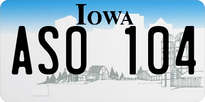IA license plate ASO104