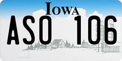 IA license plate ASO106
