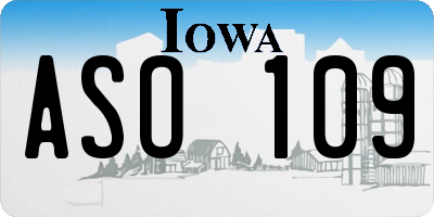 IA license plate ASO109