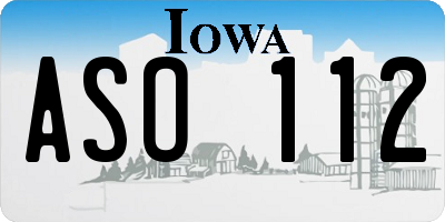 IA license plate ASO112