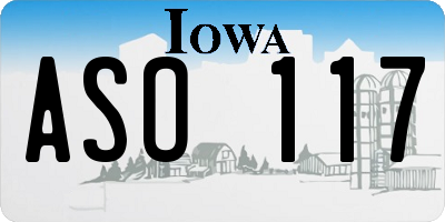 IA license plate ASO117