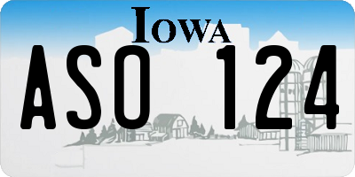 IA license plate ASO124