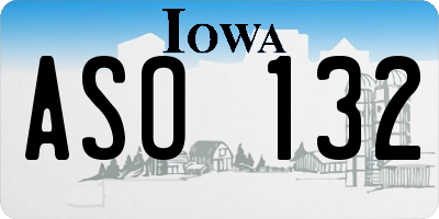IA license plate ASO132
