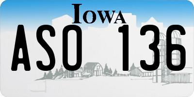 IA license plate ASO136