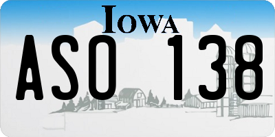 IA license plate ASO138