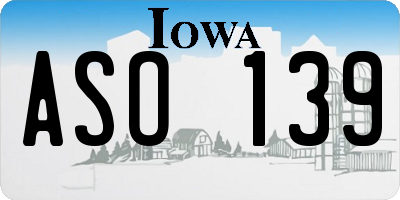 IA license plate ASO139