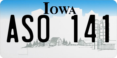 IA license plate ASO141