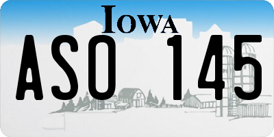 IA license plate ASO145