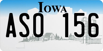 IA license plate ASO156