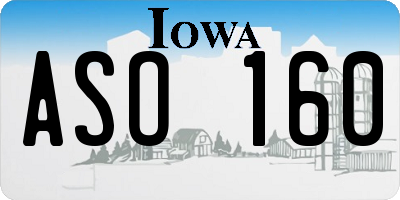 IA license plate ASO160