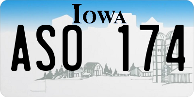 IA license plate ASO174