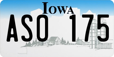 IA license plate ASO175