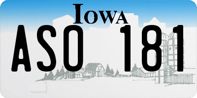 IA license plate ASO181