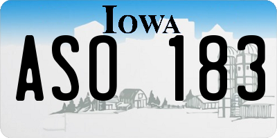 IA license plate ASO183