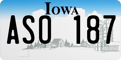 IA license plate ASO187