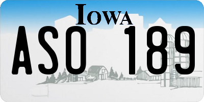IA license plate ASO189