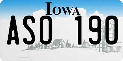 IA license plate ASO190