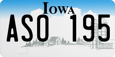 IA license plate ASO195