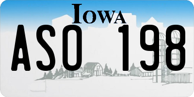 IA license plate ASO198
