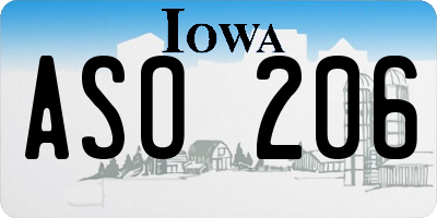 IA license plate ASO206